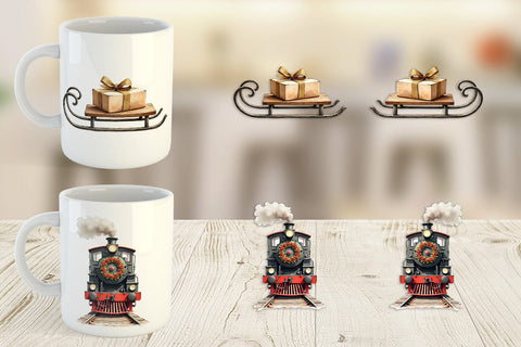 Mug Wrap Vintage Christmas Journey Sublimation artnoy 