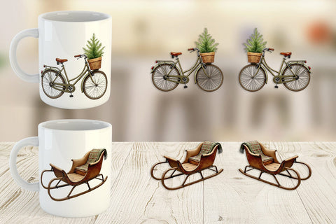 Mug Wrap Vintage Christmas Journey Sublimation artnoy 