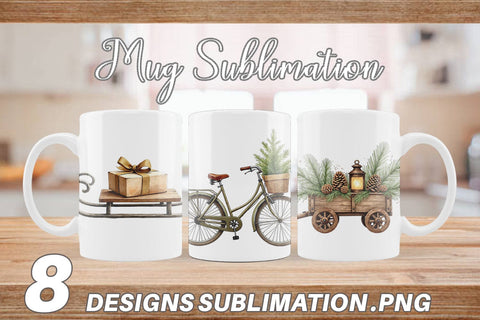 Mug Wrap Vintage Christmas Journey Sublimation artnoy 