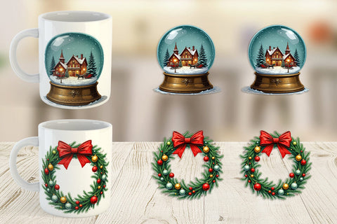 Mug Wrap Vintage Christmas Sublimation artnoy 