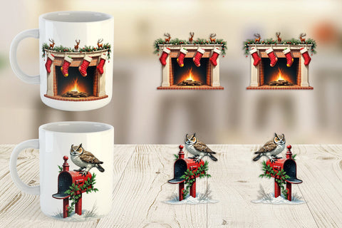 Mug Wrap Vintage Christmas Sublimation artnoy 