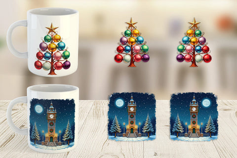 Mug Wrap Vintage Christmas Sublimation artnoy 