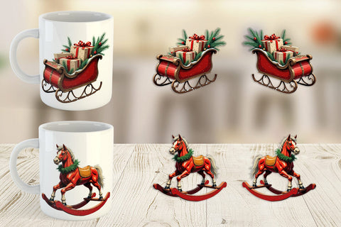 Mug Wrap Vintage Christmas Sublimation artnoy 