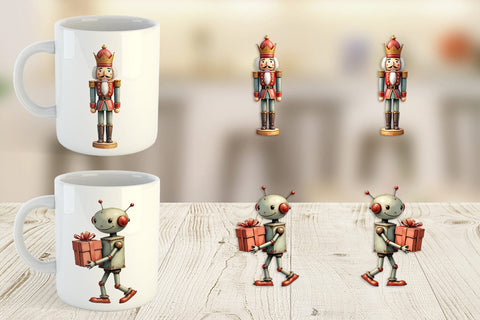 Mug Wrap Vintage Christmas Toys Sublimation artnoy 