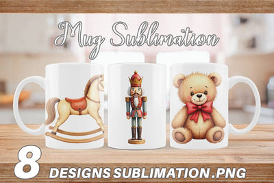 Mug Wrap Vintage Christmas Toys Sublimation artnoy 