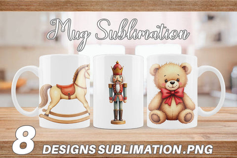 Mug Wrap Vintage Christmas Toys Sublimation artnoy 