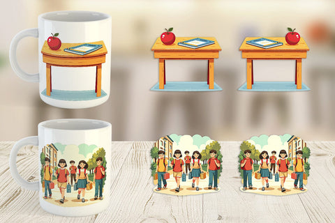 Mug Wrap Vintage Classroom Sublimation artnoy 