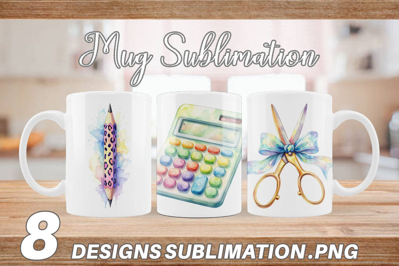 Mug Wrap Vintage Classroom Supplies Sublimation artnoy 