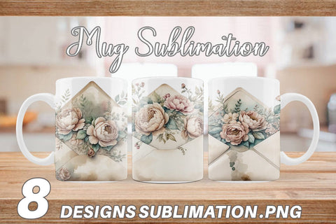 Mug Wrap Vintage Envelope Sublimation artnoy 