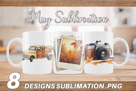 Mug Wrap Vintage Fall Road Trip Sublimation artnoy 