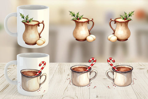 Mug Wrap Vintage Farmhouse Christmas Sublimation artnoy 