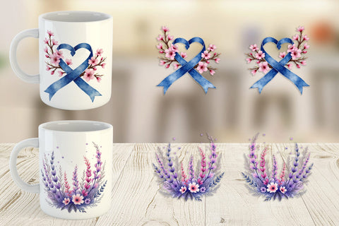 Mug Wrap Vintage Floral Bow Sublimation artnoy 