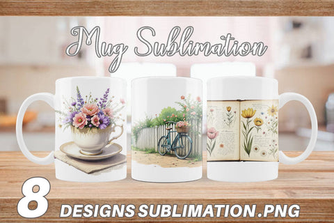 Mug Wrap Vintage Flowers Sublimation artnoy 