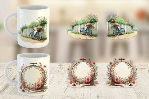 Mug Wrap Vintage Flowers Sublimation artnoy 