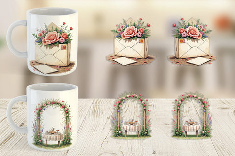 Mug Wrap Vintage Flowers Sublimation artnoy 