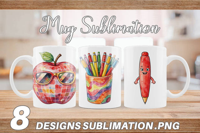 Mug Wrap Vintage Groovy Teacher Accessory Sublimation artnoy 