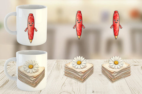 Mug Wrap Vintage Groovy Teacher Accessory Sublimation artnoy 