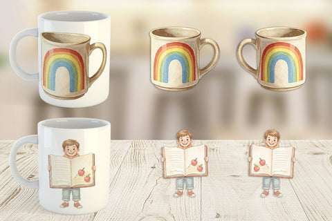 Mug Wrap Vintage Groovy Teacher Accessory Sublimation artnoy 