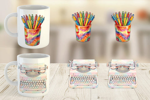 Mug Wrap Vintage Groovy Teacher Accessory Sublimation artnoy 