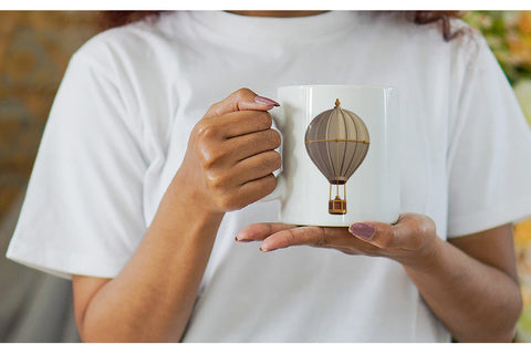 Mug Wrap Vintage Hot Air Balloon Sublimation artnoy 