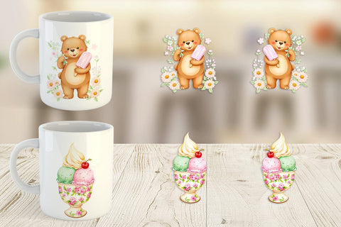 Mug Wrap Vintage Ice Cream Summer Sublimation artnoy 
