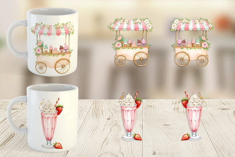 Mug Wrap Vintage Ice Cream Summer Sublimation artnoy 