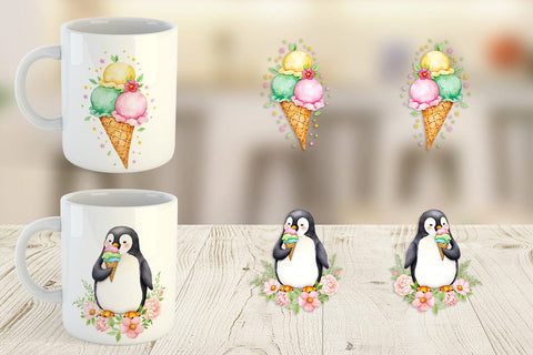 Mug Wrap Vintage Ice Cream Summer Sublimation artnoy 