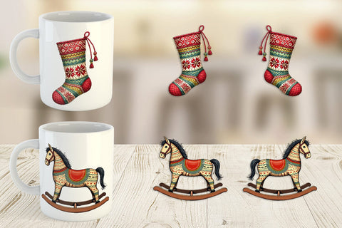 Mug Wrap Vintage Nordic Holiday Sublimation artnoy 