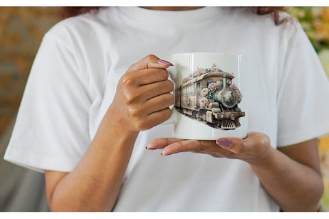 Mug Wrap Vintage Train Sublimation artnoy 