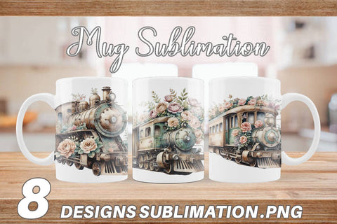 Mug Wrap Vintage Train Sublimation artnoy 