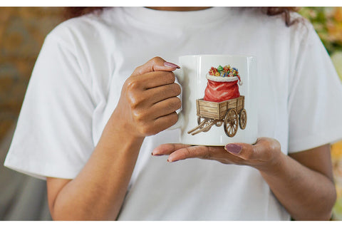 Mug Wrap Vintage Tropical Christmas Vehicle Sublimation artnoy 