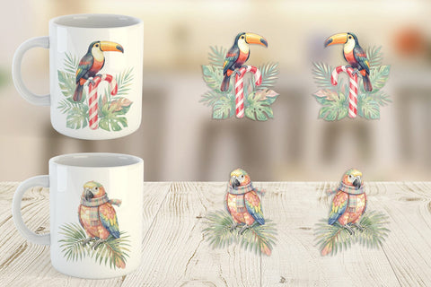Mug Wrap Vintage Tropical Holiday Animal Sublimation artnoy 