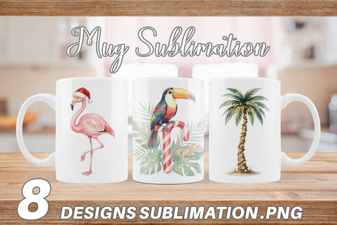 Mug Wrap Vintage Tropical Holiday Animal Sublimation artnoy 