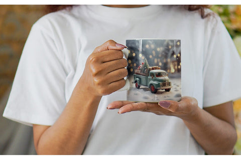 Mug Wrap Vintage Truck Christmas Sublimation artnoy 