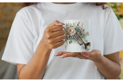 Mug Wrap Vintage Trumpet Sublimation artnoy 
