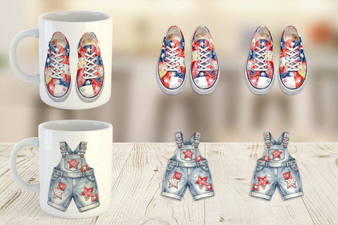 Mug Wrap Vintage USA Patchwork Accessories Sublimation artnoy 
