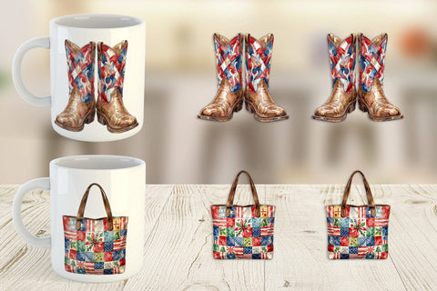 Mug Wrap Vintage USA Patchwork Accessories Sublimation artnoy 