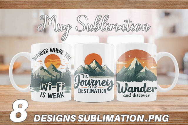 Mug Wrap Vintage Wanderlust Quotes Sublimation artnoy 