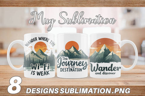 Mug Wrap Vintage Wanderlust Quotes Sublimation artnoy 