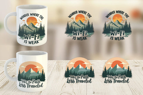 Mug Wrap Vintage Wanderlust Quotes Sublimation artnoy 