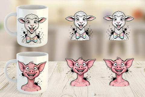 Mug Wrap Wacky Easter Animal Sublimation artnoy 