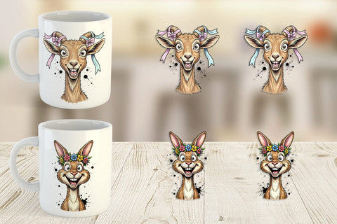 Mug Wrap Wacky Easter Animal Sublimation artnoy 