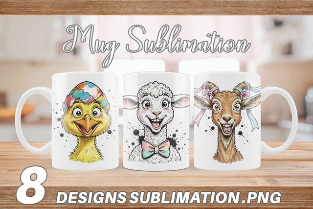 Mug Wrap Wacky Easter Animal Sublimation artnoy 