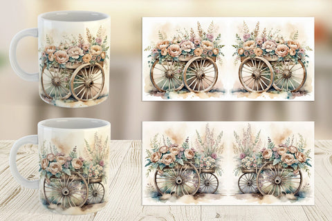 Mug Wrap Wagon Wheels Sublimation artnoy 