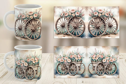Mug Wrap Wagon Wheels Sublimation artnoy 
