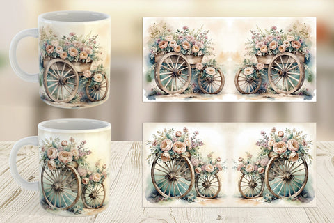 Mug Wrap Wagon Wheels Sublimation artnoy 