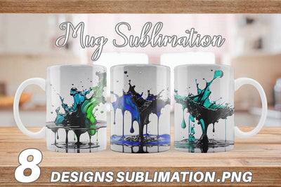 Mug Wrap Water Ink Drop Sublimation artnoy 