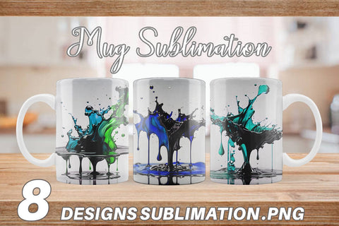 Mug Wrap Water Ink Drop Sublimation artnoy 
