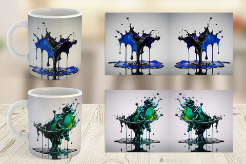 Mug Wrap Water Ink Drop Sublimation artnoy 