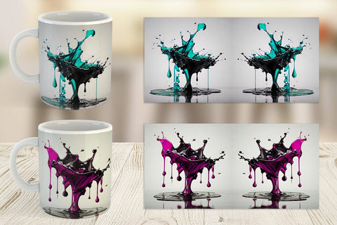 Mug Wrap Water Ink Drop Sublimation artnoy 